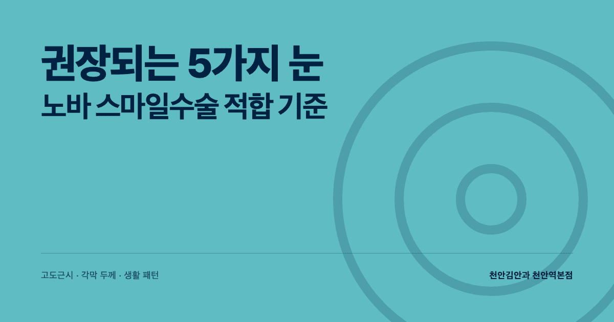노바 스마일수술이 의미 있는 5가지 눈 — 권장 기준