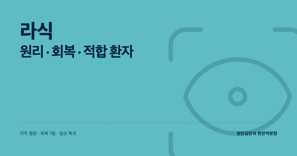 라식 — 시술 원리·회복·적합 환자