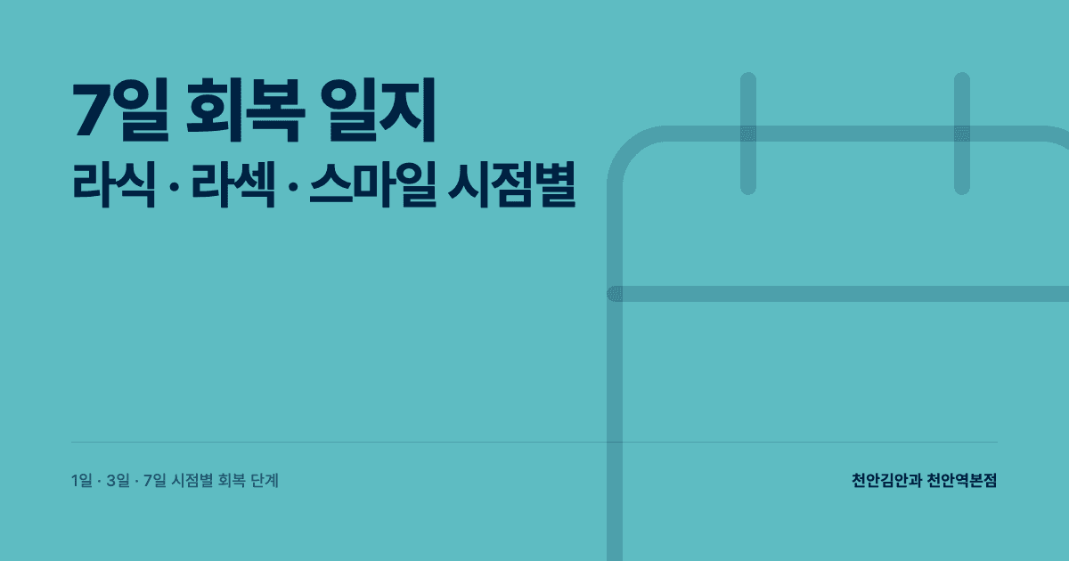 라식·라섹·스마일라식 후 7일 회복 일지